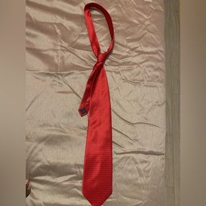 Red silk wide neck tie